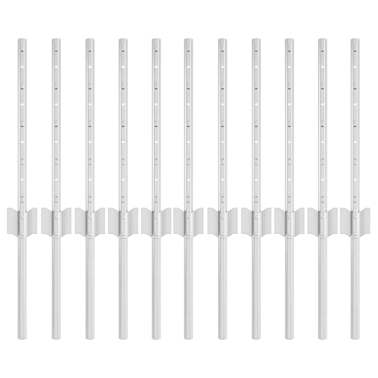 Vidaxl Zaunpfosten 11 Stk. Silber 40 cm Stahl