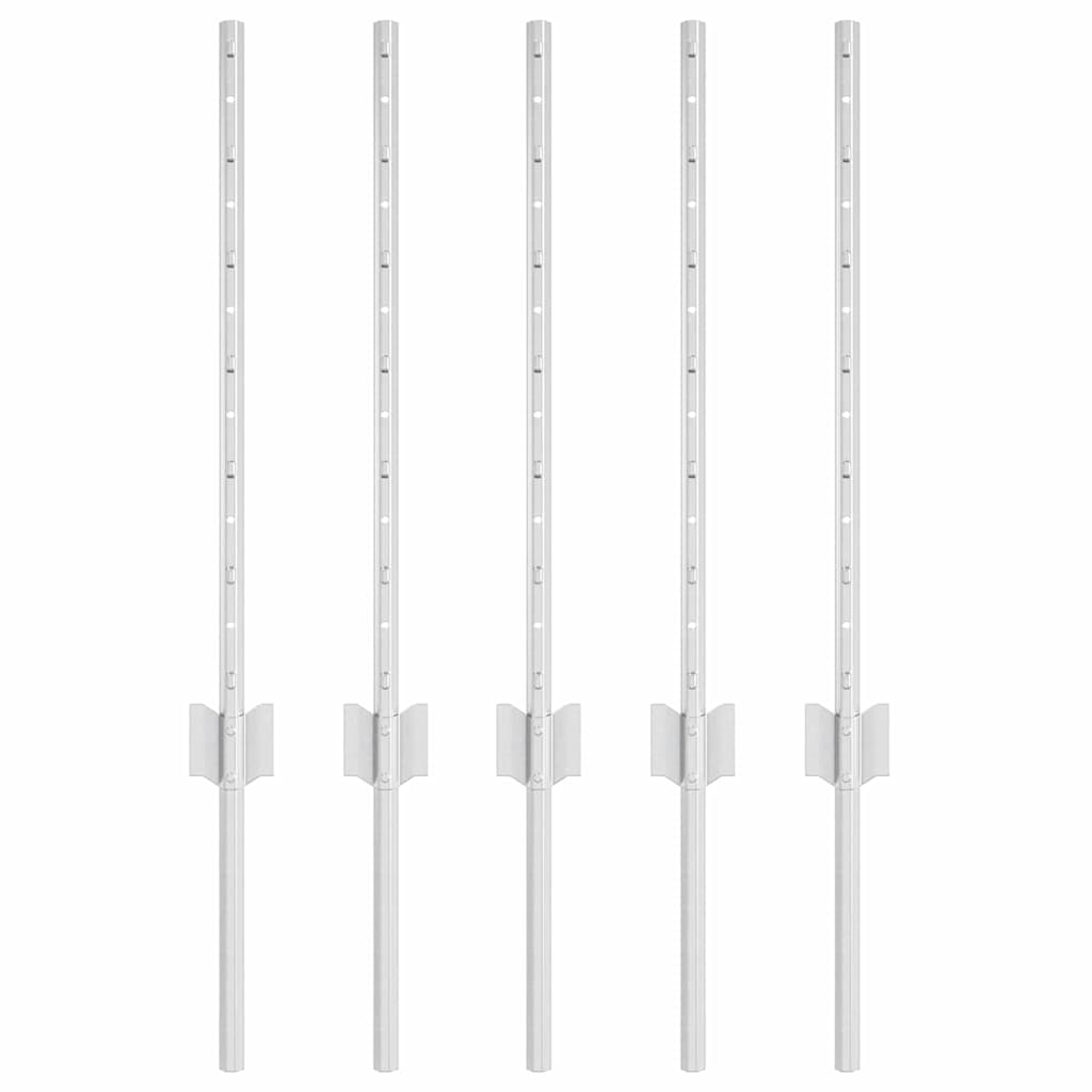 Vidaxl Zaunpfosten 5 Stück Silber 60 cm Stahl