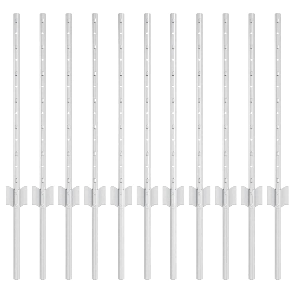 Vidaxl Zaunpfosten 11 Stk. Silber 60 cm Stahl
