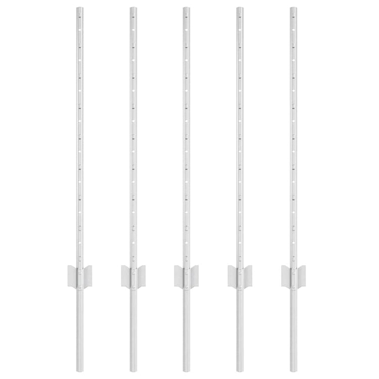 Vidaxl Zaunpfosten 5 Stück Silber 80 cm Stahl