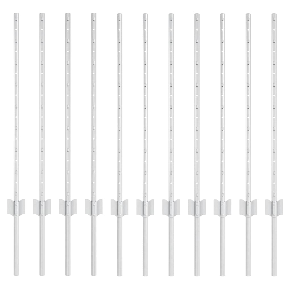 Vidaxl Zaunpfosten 11 Stk. Silber 80 cm Stahl