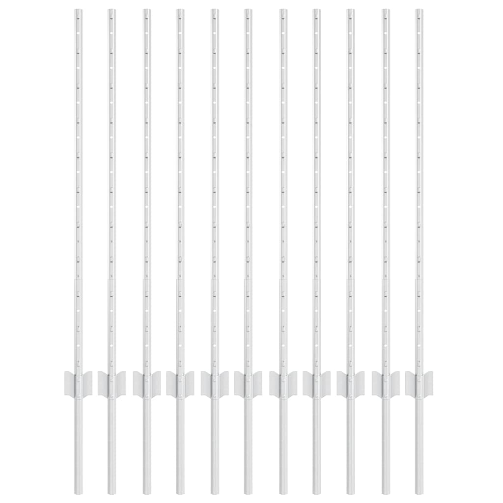 Vidaxl Zaunpfosten 11 Stk. Silber 100 cm Stahl