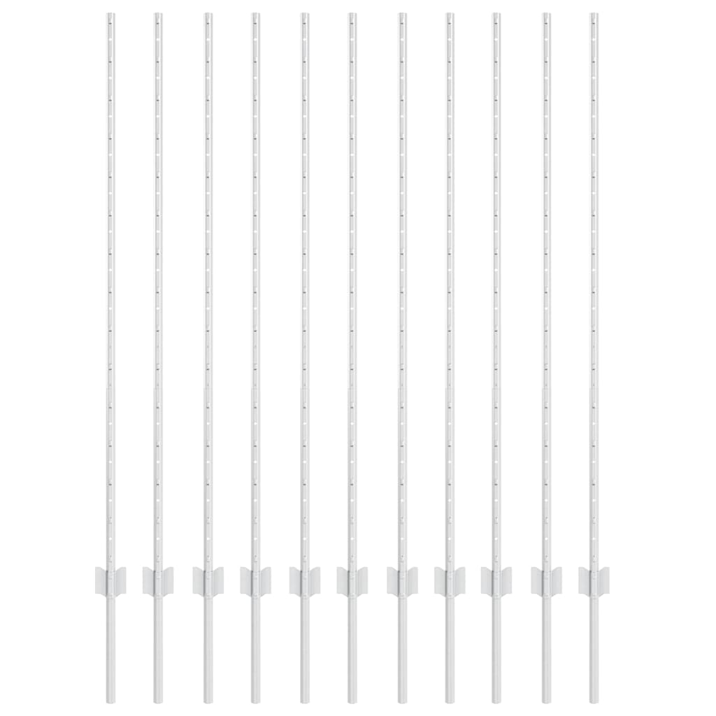 Vidaxl Zaunpfosten 11 Stk. Silber 140 cm Stahl