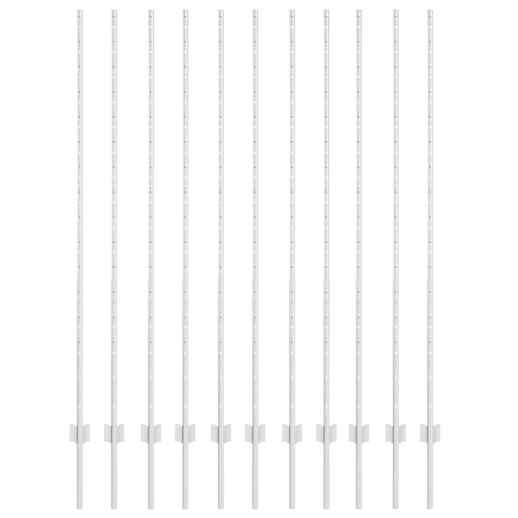Vidaxl Zaunpfosten 11 Stk. Silber 150 cm Stahl