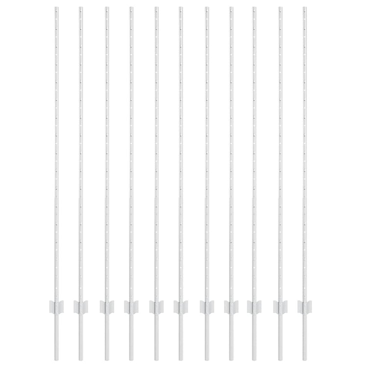 Vidaxl Zaunpfosten 11 Stk. Silber 150 cm Stahl