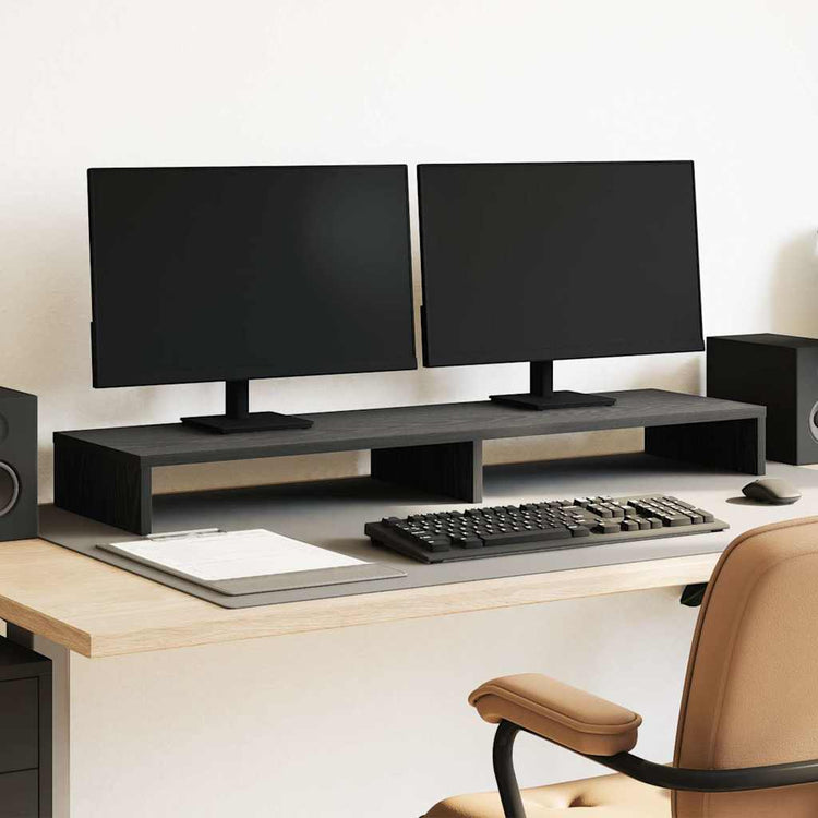 Vidaxx Monitorständer Eiche schwarz 100x27x10 cm Holzwerkstoff