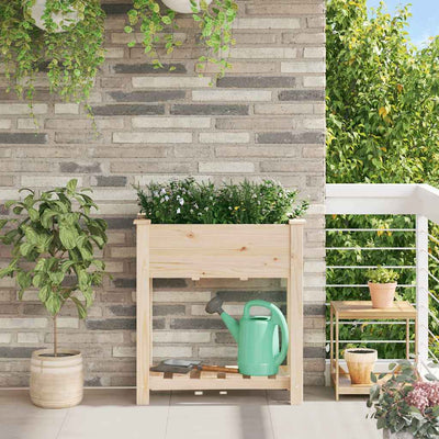 Vidaxxl Gartenblumentopf Beige 71 x 37 x 76,5 cm massives Kiefernholz