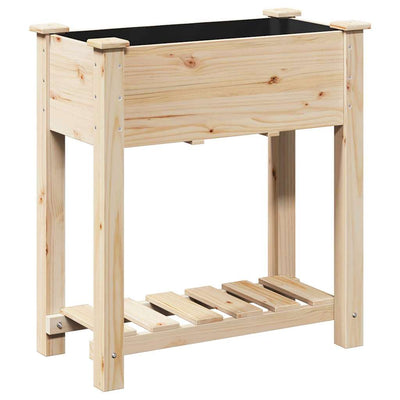 Vidaxxl Gartenblumentopf Beige 71 x 37 x 76,5 cm massives Kiefernholz