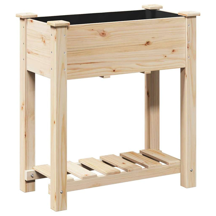 Vidaxxl Gartenblumentopf Beige 71 x 37 x 76,5 cm massives Kiefernholz