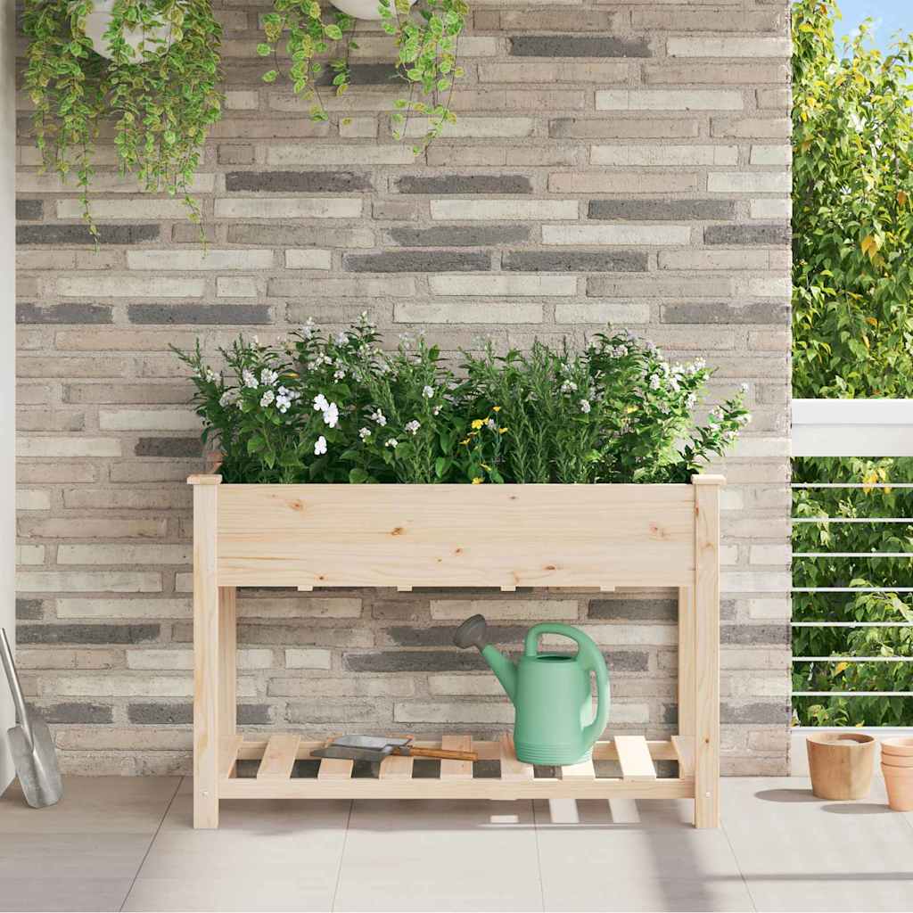 Vidaxxl Gartenblumentopf Beige 115 x 59 x 76,5 cm massives Kiefernholz