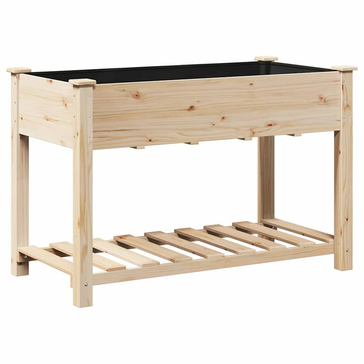 Vidaxxl Gartenblumentopf Beige 115 x 59 x 76,5 cm massives Kiefernholz