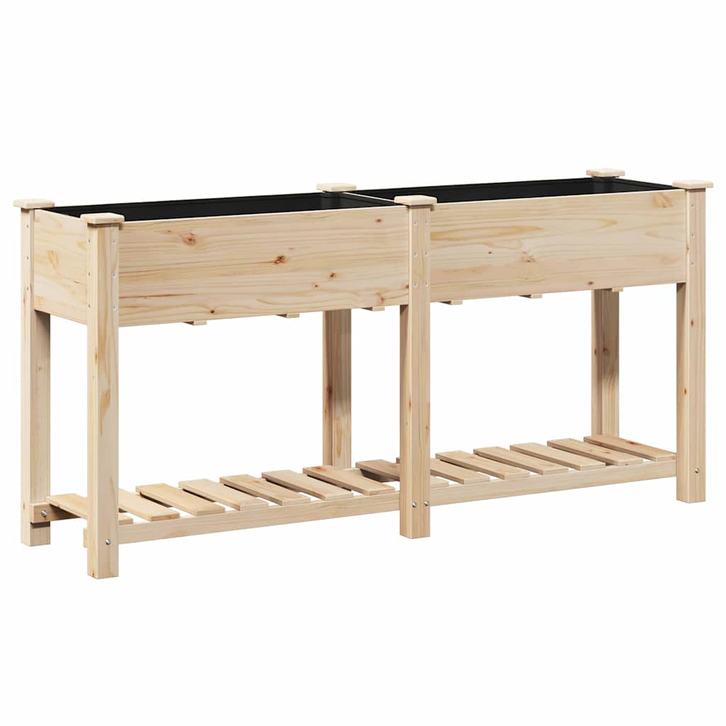 Vidaxxl Gartenblumentopf Beige 161 x 43 x 76,5 cm massives Kiefernholz