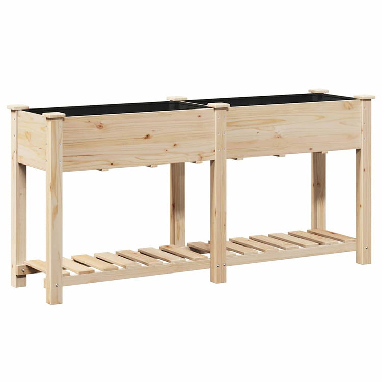 Vidaxxl Gartenblumentopf Beige 161 x 43 x 76,5 cm massives Kiefernholz