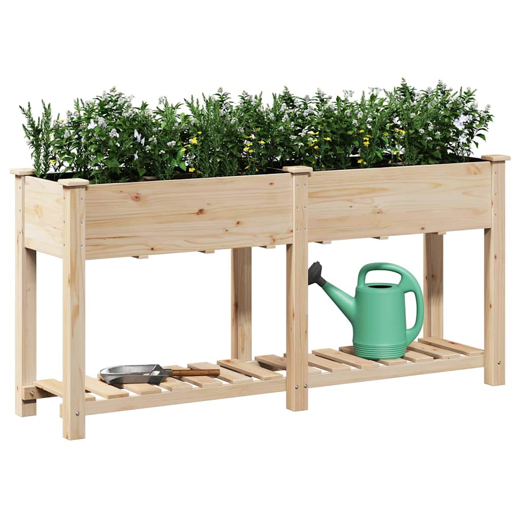 Vidaxxl Gartenblumentopf Beige 161 x 43 x 76,5 cm massives Kiefernholz