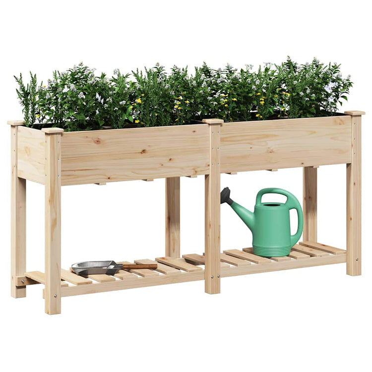 Vidaxxl Gartenblumentopf Beige 161 x 43 x 76,5 cm massives Kiefernholz