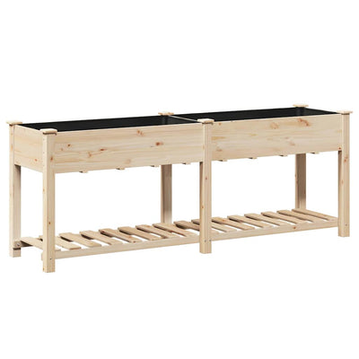 Vidaxxl Gartenblumentopf Beige 203 x 53 x 76,5 cm massives Kiefernholz