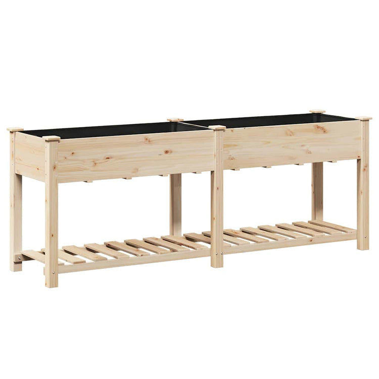 Vidaxxl Gartenblumentopf Beige 203 x 53 x 76,5 cm massives Kiefernholz