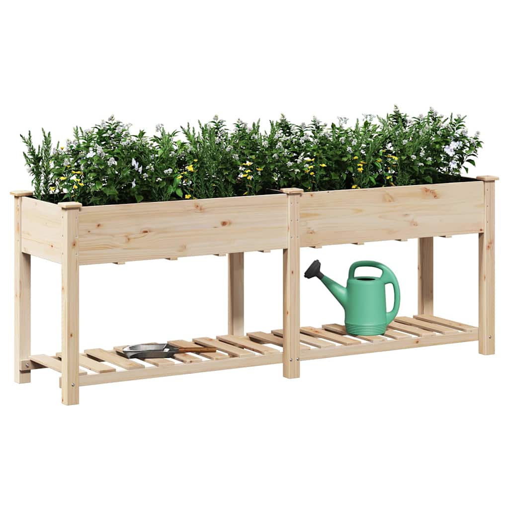 Vidaxxl Gartenblumentopf Beige 203 x 53 x 76,5 cm massives Kiefernholz