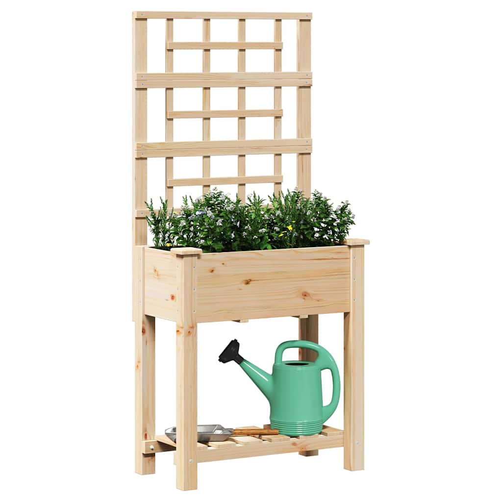 Vidaxl Tuin Bloempot Beige 71 x 38 x 152 cm Massiv Vurenhout