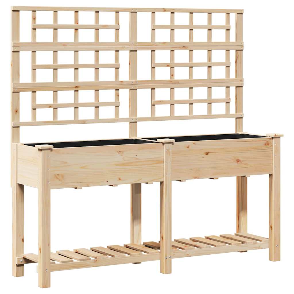 Vidaxxl Gartenblumentopf Beige 161 x 46 x 152,5 cm massives Kiefernholz