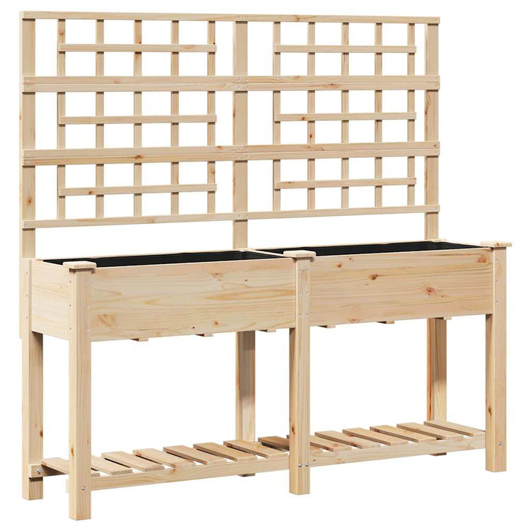 Vidaxxl Gartenblumentopf Beige 161 x 46 x 152,5 cm massives Kiefernholz