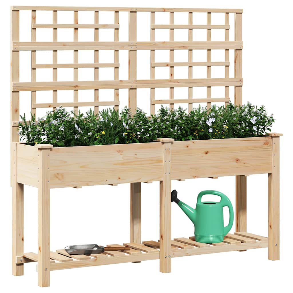 Vidaxxl Gartenblumentopf Beige 161 x 46 x 152,5 cm massives Kiefernholz