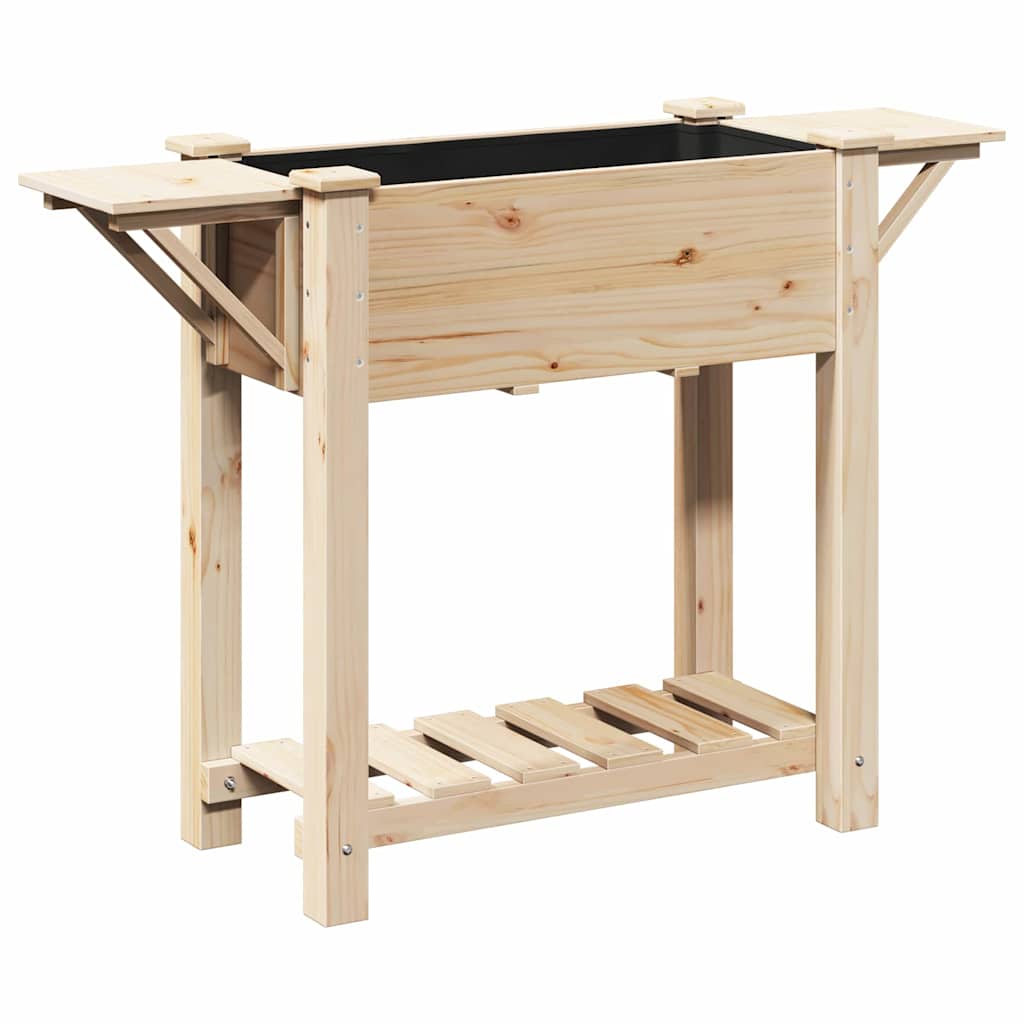 Vidaxl Gartenblumentopf Beige 111 x 37 x 76,5 cm massives Kiefernholz
