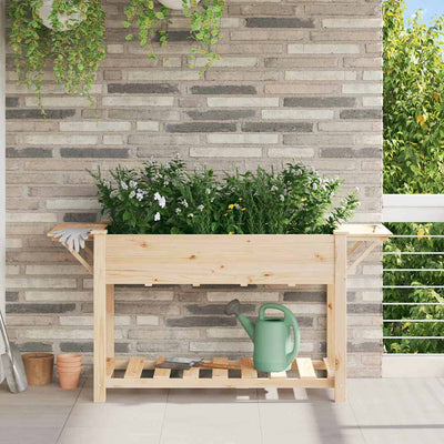 Vidaxxl Gartenblumentopf Beige 155 x 59 x 76,5 cm massives Kiefernholz