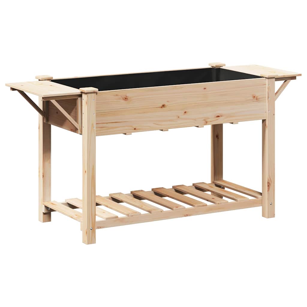 Vidaxxl Gartenblumentopf Beige 155 x 59 x 76,5 cm massives Kiefernholz