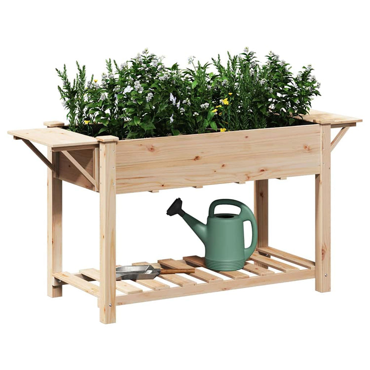 Vidaxxl Gartenblumentopf Beige 155 x 59 x 76,5 cm massives Kiefernholz
