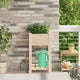 Vidaxxl Gartenblumentopf Beige 45 x 45 x 76,5 cm massives Kiefernholz