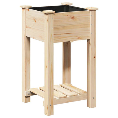 Vidaxxl Gartenblumentopf Beige 45 x 45 x 76,5 cm massives Kiefernholz