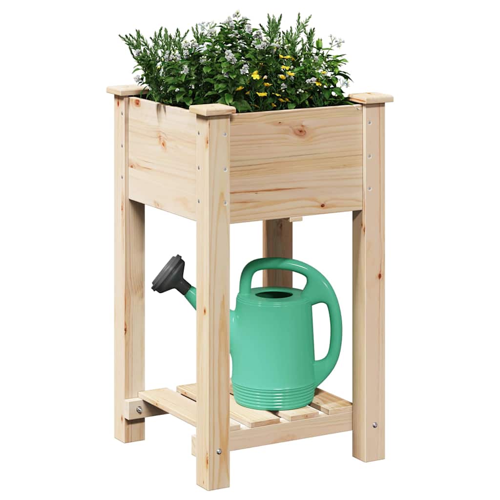 Vidaxxl Gartenblumentopf Beige 45 x 45 x 76,5 cm massives Kiefernholz