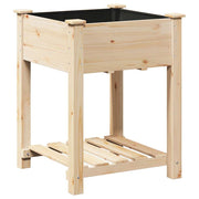 Vidaxxl Gartenblumentopf Beige 60,5 x 60 x 76,5 cm massives Kiefernholz - afbeelding 2