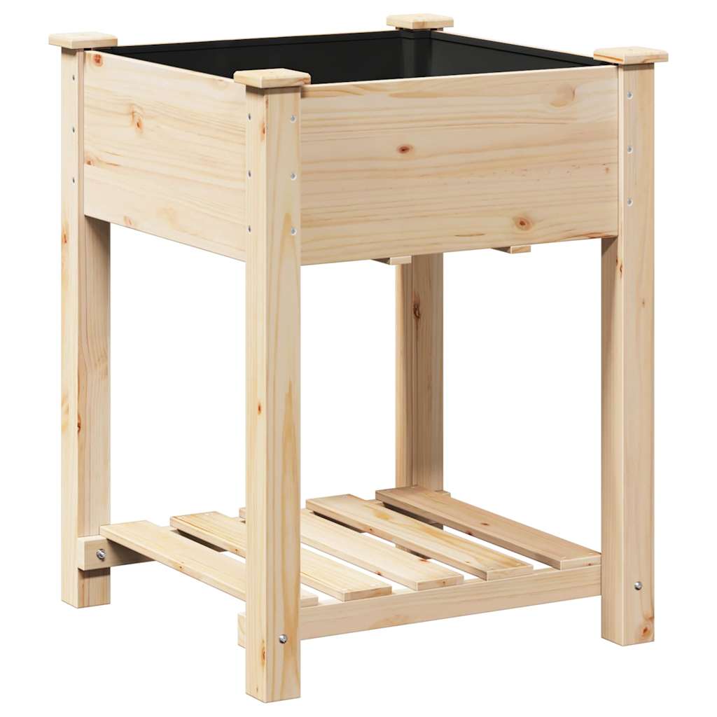 Vidaxxl Gartenblumentopf Beige 60,5 x 60 x 76,5 cm massives Kiefernholz
