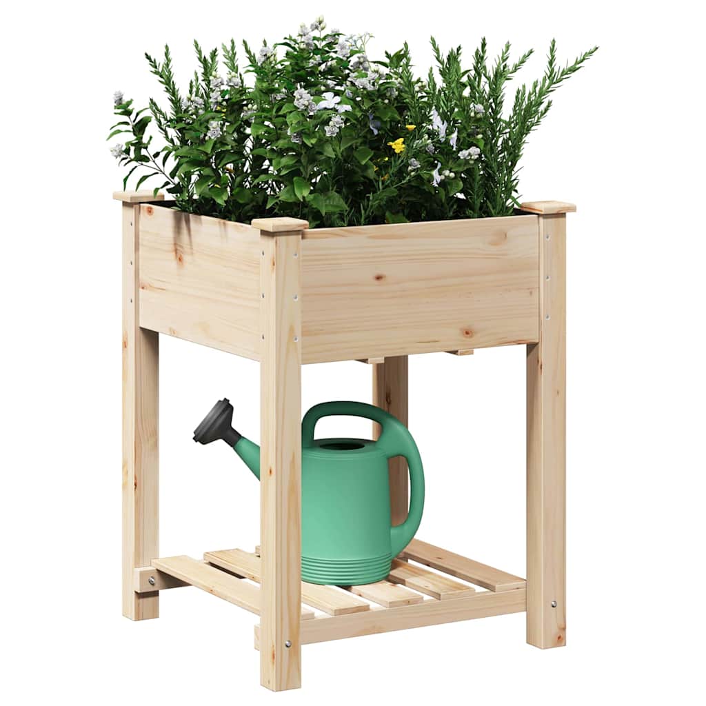 Vidaxxl Gartenblumentopf Beige 60,5 x 60 x 76,5 cm massives Kiefernholz