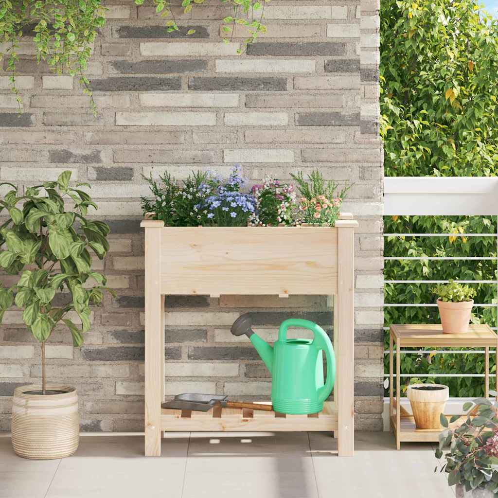 Vidaxxl Gartenblumentopf Beige 71 x 37 x 76,5 cm massives Kiefernholz