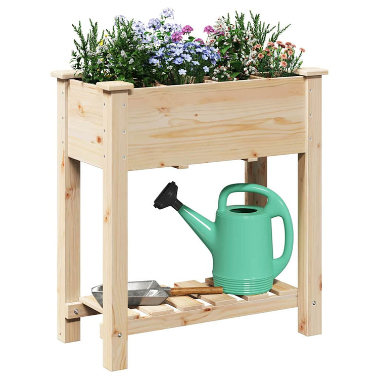Vidaxxl Gartenblumentopf Beige 71 x 37 x 76,5 cm massives Kiefernholz