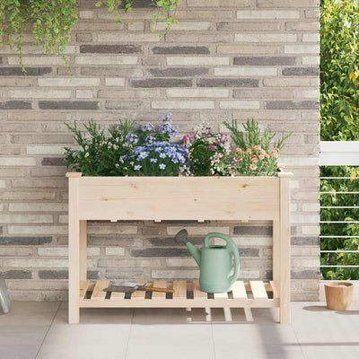 Vidaxxl Gartenblumentopf Beige 115 x 59 x 76,5 cm massives Kiefernholz