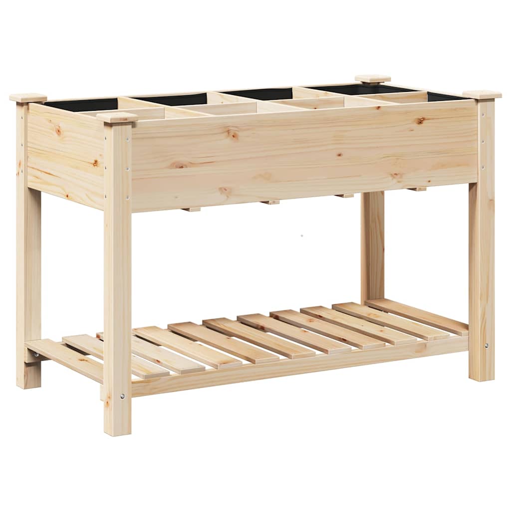Vidaxxl Gartenblumentopf Beige 115 x 59 x 76,5 cm massives Kiefernholz