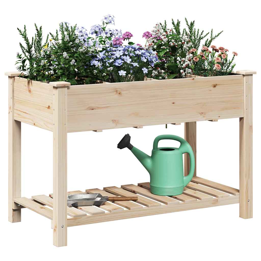 Vidaxxl Gartenblumentopf Beige 115 x 59 x 76,5 cm massives Kiefernholz