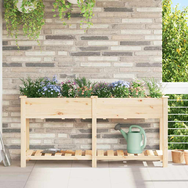 Vidaxl Gartenblumentopf Beige 161,5 x 45 x 76,5 cm massives Kiefernholz