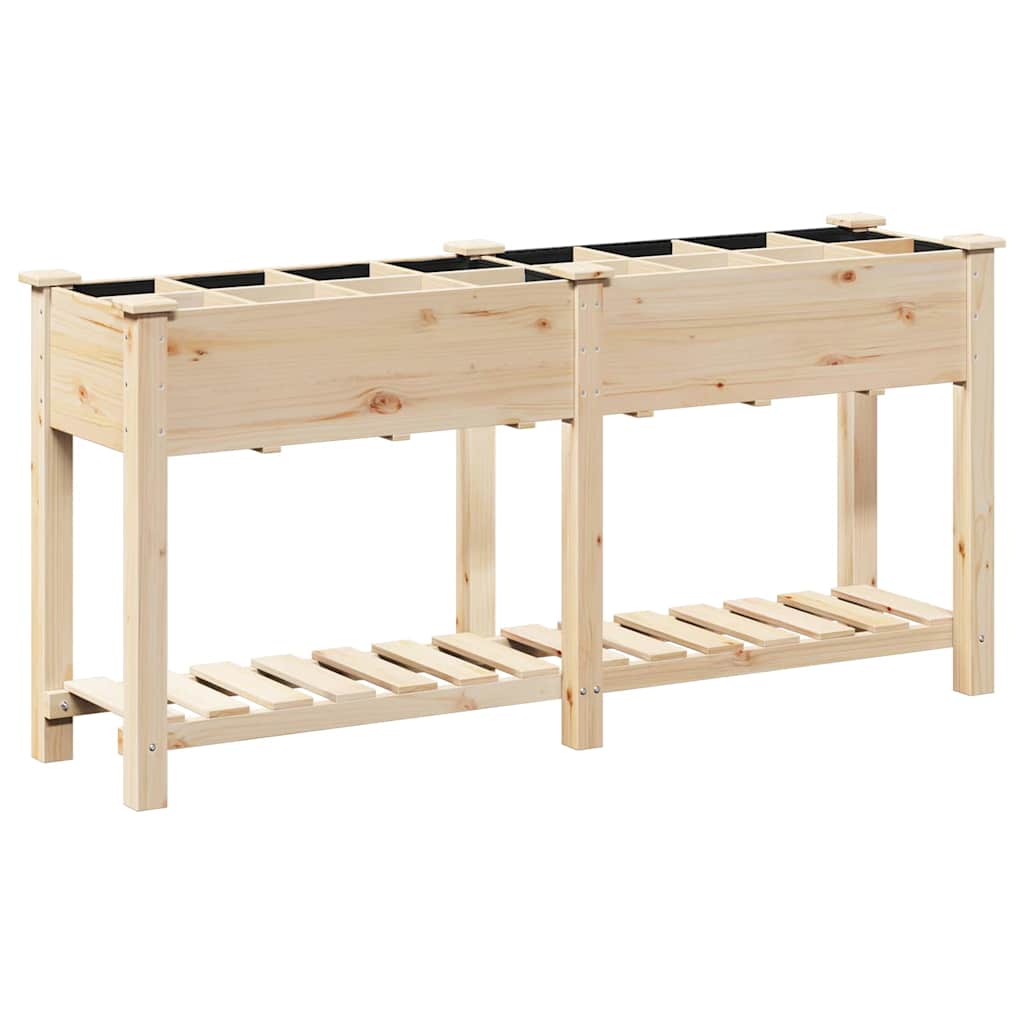 Vidaxl Gartenblumentopf Beige 161,5 x 45 x 76,5 cm massives Kiefernholz