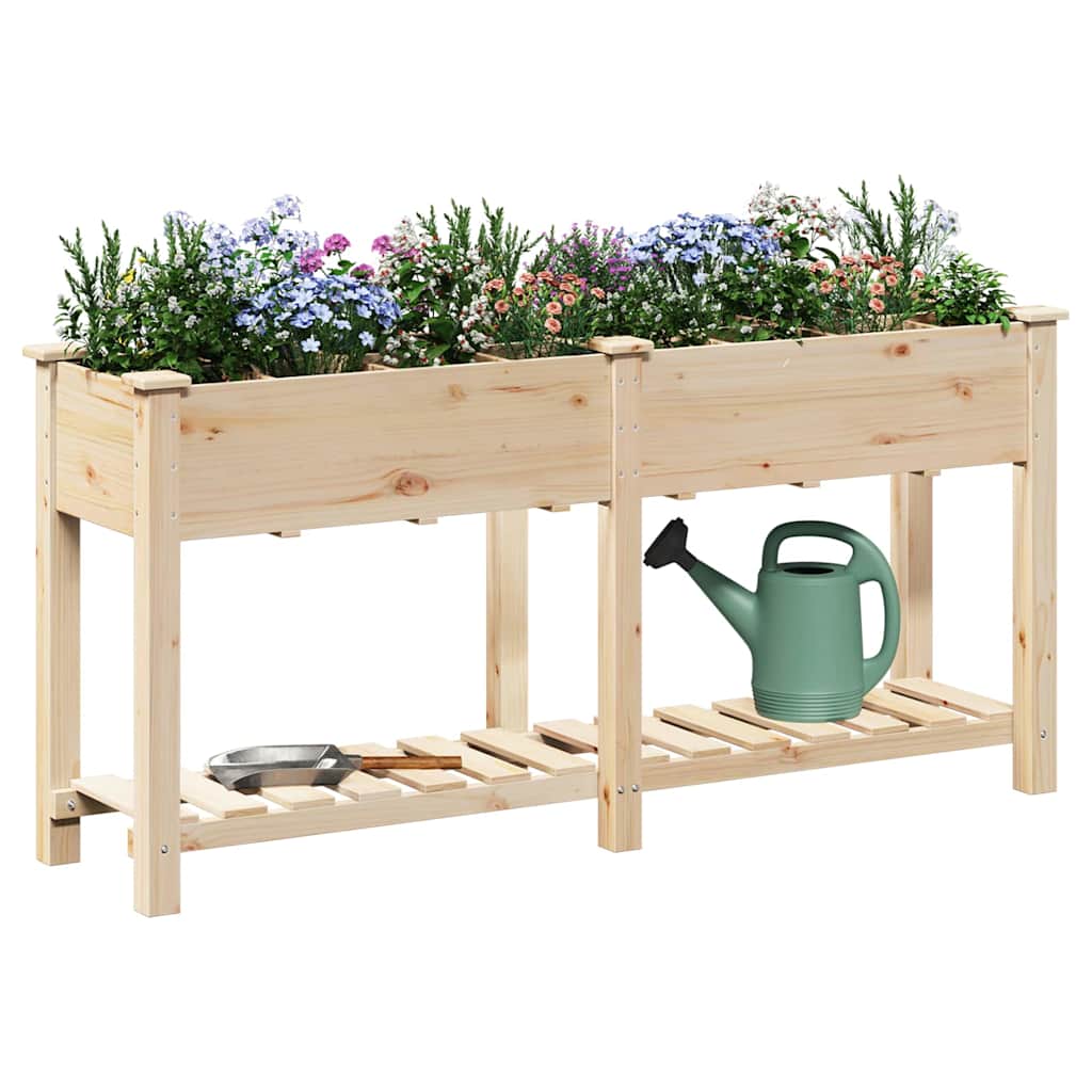 Vidaxl Gartenblumentopf Beige 161,5 x 45 x 76,5 cm massives Kiefernholz
