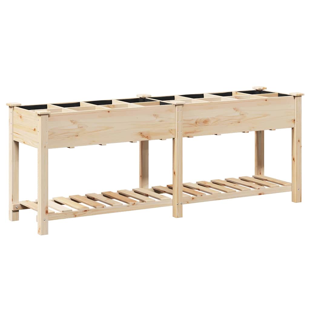 Vidaxxl Gartenblumentopf Beige 203,5 x 53 x 76,5 cm massives Kiefernholz