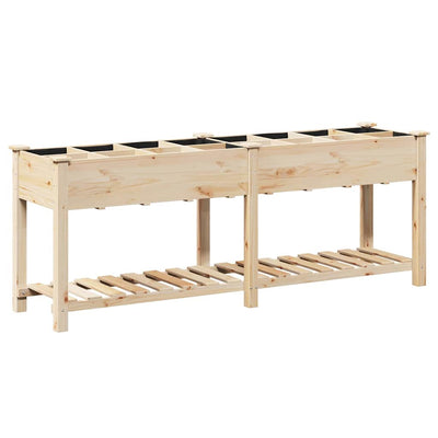 Vidaxxl Gartenblumentopf Beige 203,5 x 53 x 76,5 cm massives Kiefernholz