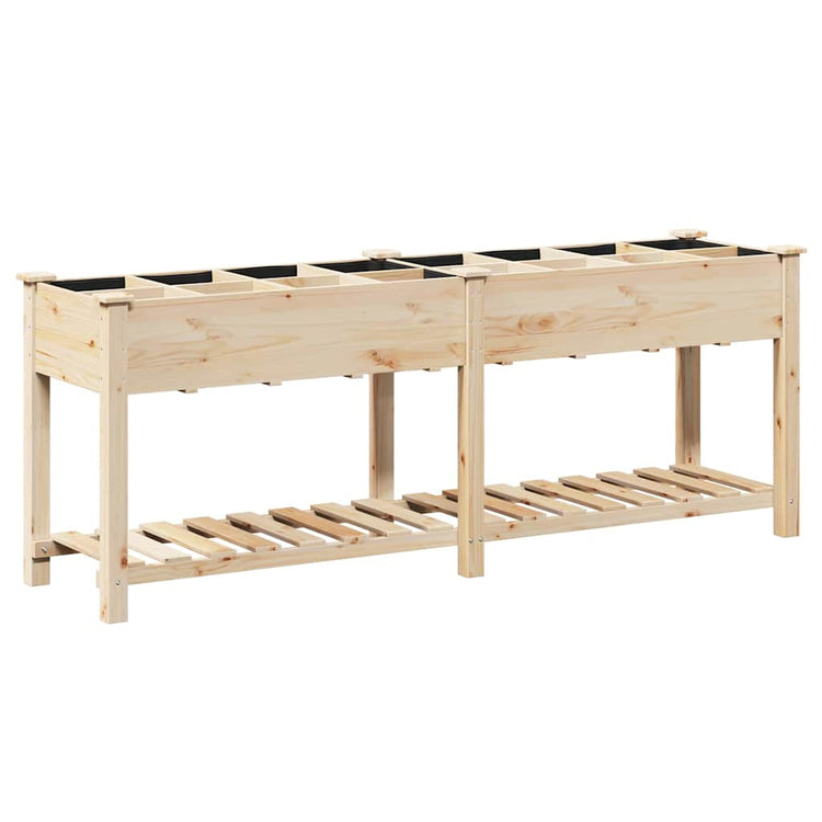 Vidaxxl Gartenblumentopf Beige 203,5 x 53 x 76,5 cm massives Kiefernholz
