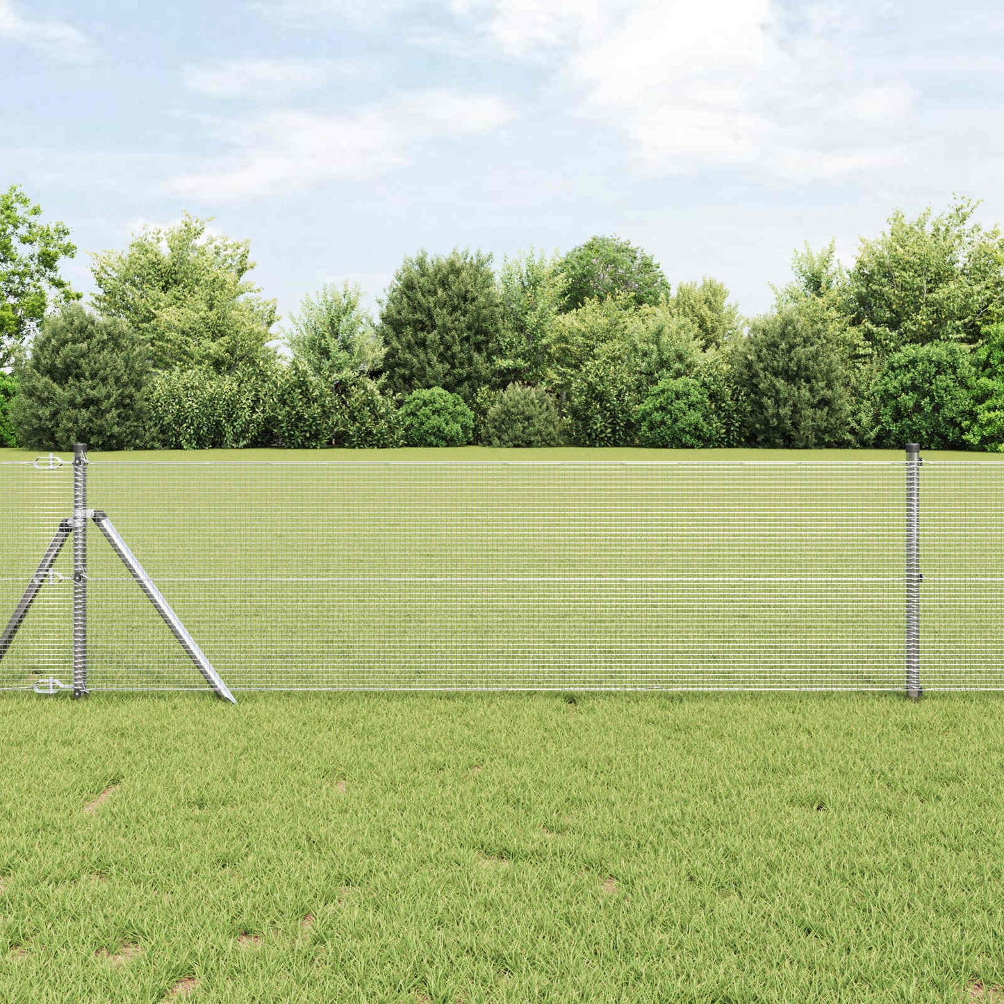 Vidaxl Schweißdrahtzaun Silber 0,8 x 25 m