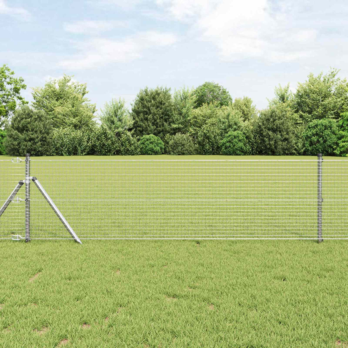 Vidaxl Schweißdrahtzaun Silber 0,8 x 25 m