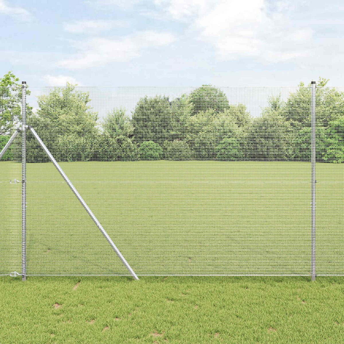Vidaxl Schweißdrahtzaun Silber 1,6 x 25 m